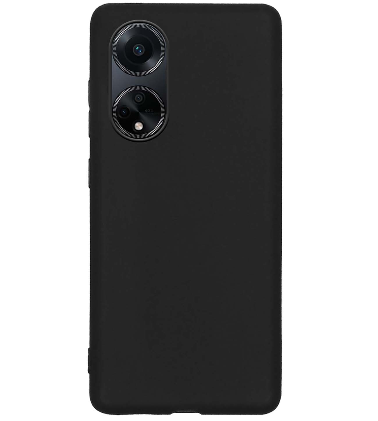 BASEY. Hoes Geschikt voor OPPO A98 Hoesje Siliconen Back Cover Case Met 2x Screenprotector - Hoesje Geschikt voor OPPO A98 Hoes Cover Hoesje - Zwart