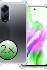 BASEY. Hoes Geschikt voor OPPO A98 Hoesje Shock Proof Case Hoes Siliconen - Hoesje Geschikt voor OPPO A98 Hoes Cover Shockproof - Transparant - 2 Stuks