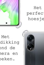 BASEY. Hoes Geschikt voor OPPO A98 Hoesje Shock Proof Case Hoes Siliconen Met Screenprotector - Hoesje Geschikt voor OPPO A98 Hoes Cover Shockproof - Transparant