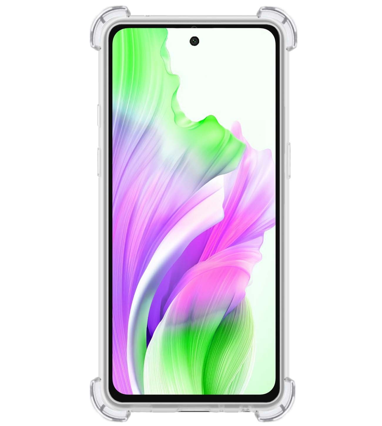 BASEY. Hoes Geschikt voor OPPO A98 Hoesje Shock Proof Case Hoes Siliconen Met Screenprotector - Hoesje Geschikt voor OPPO A98 Hoes Cover Shockproof - Transparant