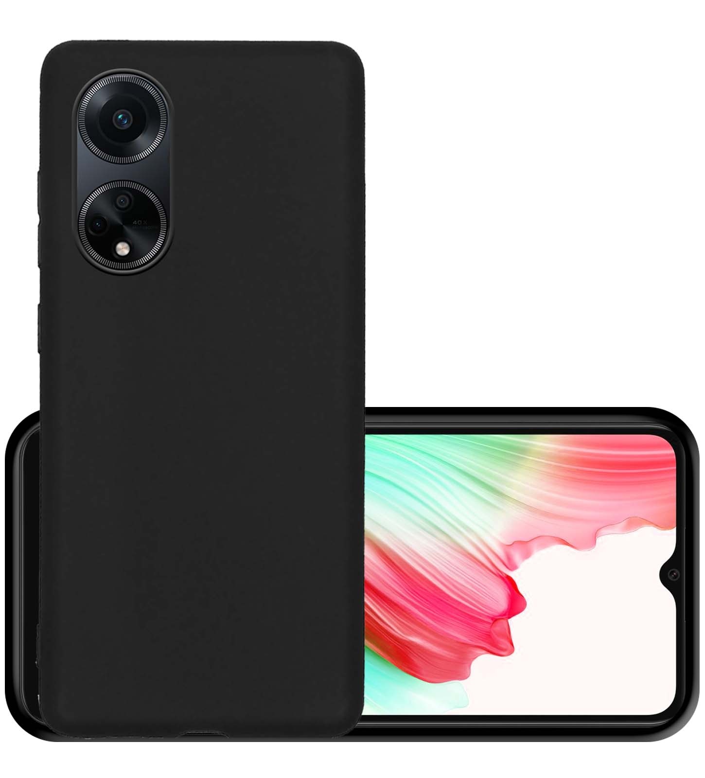 NoXx Hoes Geschikt voor OPPO A98 Hoesje Cover Siliconen Back Case Hoes - Zwart