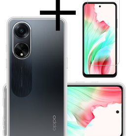 NoXx NoXx OPPO A98 Hoesje Siliconen Met Screenprotector - Transparant