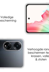 NoXx Hoes Geschikt voor OPPO A98 Hoesje Cover Siliconen Back Case Hoes Met Screenprotector - Transparant