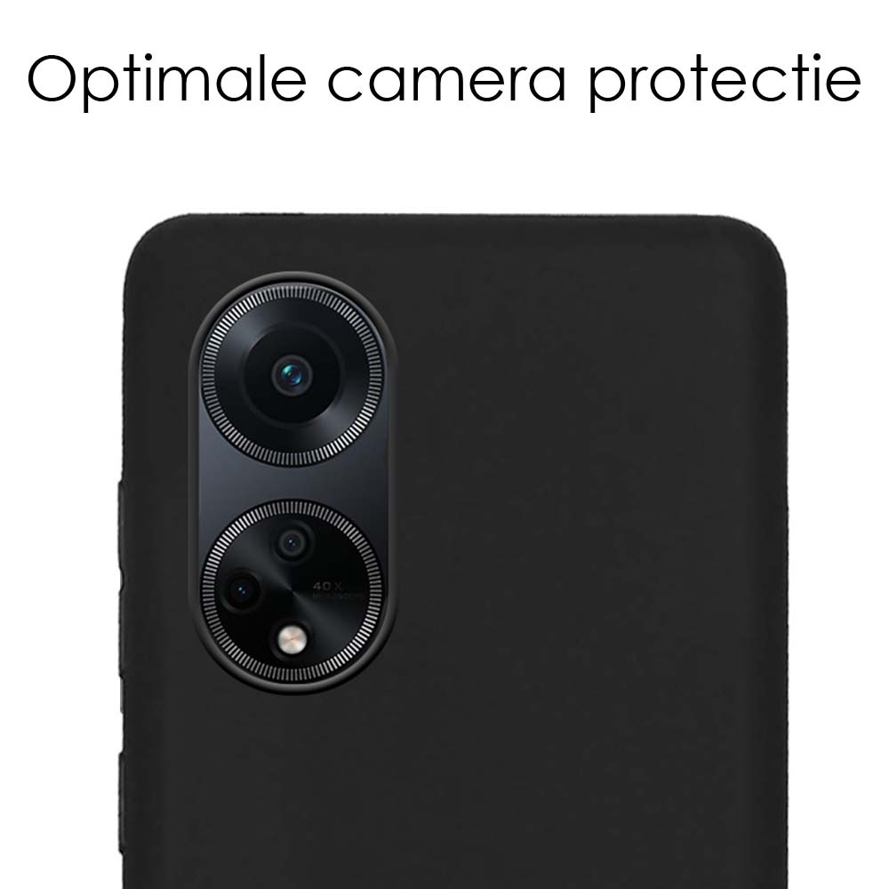 NoXx Hoes Geschikt voor OPPO A98 Hoesje Cover Siliconen Back Case Hoes Met Screenprotector - Zwart