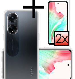 NoXx NoXx OPPO A98 Hoesje Siliconen Met 2x Screenprotector - Transparant