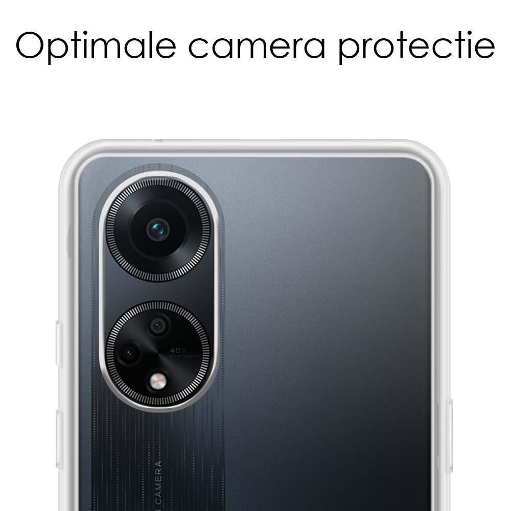NoXx Hoes Geschikt voor OPPO A98 Hoesje Cover Siliconen Back Case Hoes Met 2x Screenprotector - Transparant