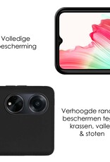 NoXx Hoes Geschikt voor OPPO A98 Hoesje Cover Siliconen Back Case Hoes Met 2x Screenprotector - Zwart