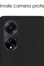 NoXx Hoes Geschikt voor OPPO A98 Hoesje Cover Siliconen Back Case Hoes Met 2x Screenprotector - Zwart