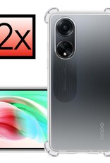 NoXx Hoes Geschikt voor OPPO A98 Hoesje Siliconen Cover Shock Proof Back Case Shockproof Hoes - Transparant - 2x