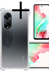 NoXx Hoes Geschikt voor OPPO A98 Hoesje Siliconen Cover Shock Proof Back Case Shockproof Hoes Met Screenprotector - Transparant