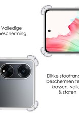 NoXx Hoes Geschikt voor OPPO A98 Hoesje Siliconen Cover Shock Proof Back Case Shockproof Hoes Met 2x Screenprotector - Transparant