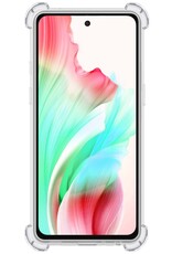 NoXx Hoes Geschikt voor OPPO A98 Hoesje Siliconen Cover Shock Proof Back Case Shockproof Hoes Met 2x Screenprotector - Transparant