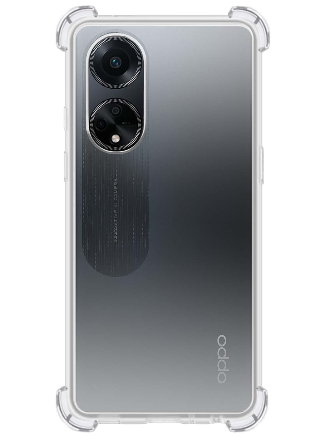 NoXx Hoes Geschikt voor OPPO A98 Hoesje Siliconen Cover Shock Proof Back Case Shockproof Hoes Met 2x Screenprotector - Transparant