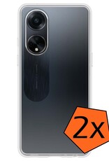 Nomfy Hoesje Geschikt voor OPPO A98 Hoesje Siliconen Cover Case - Hoes Geschikt voor OPPO A98 Hoes Back Case - 2-PACK - Transparant