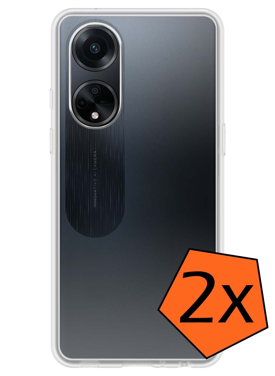 Nomfy Hoesje Geschikt voor OPPO A98 Hoesje Siliconen Cover Case - Hoes Geschikt voor OPPO A98 Hoes Back Case - 2-PACK - Transparant