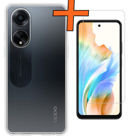 Nomfy Nomfy OPPO A98 Hoesje Siliconen Met Screenprotector - Transparant