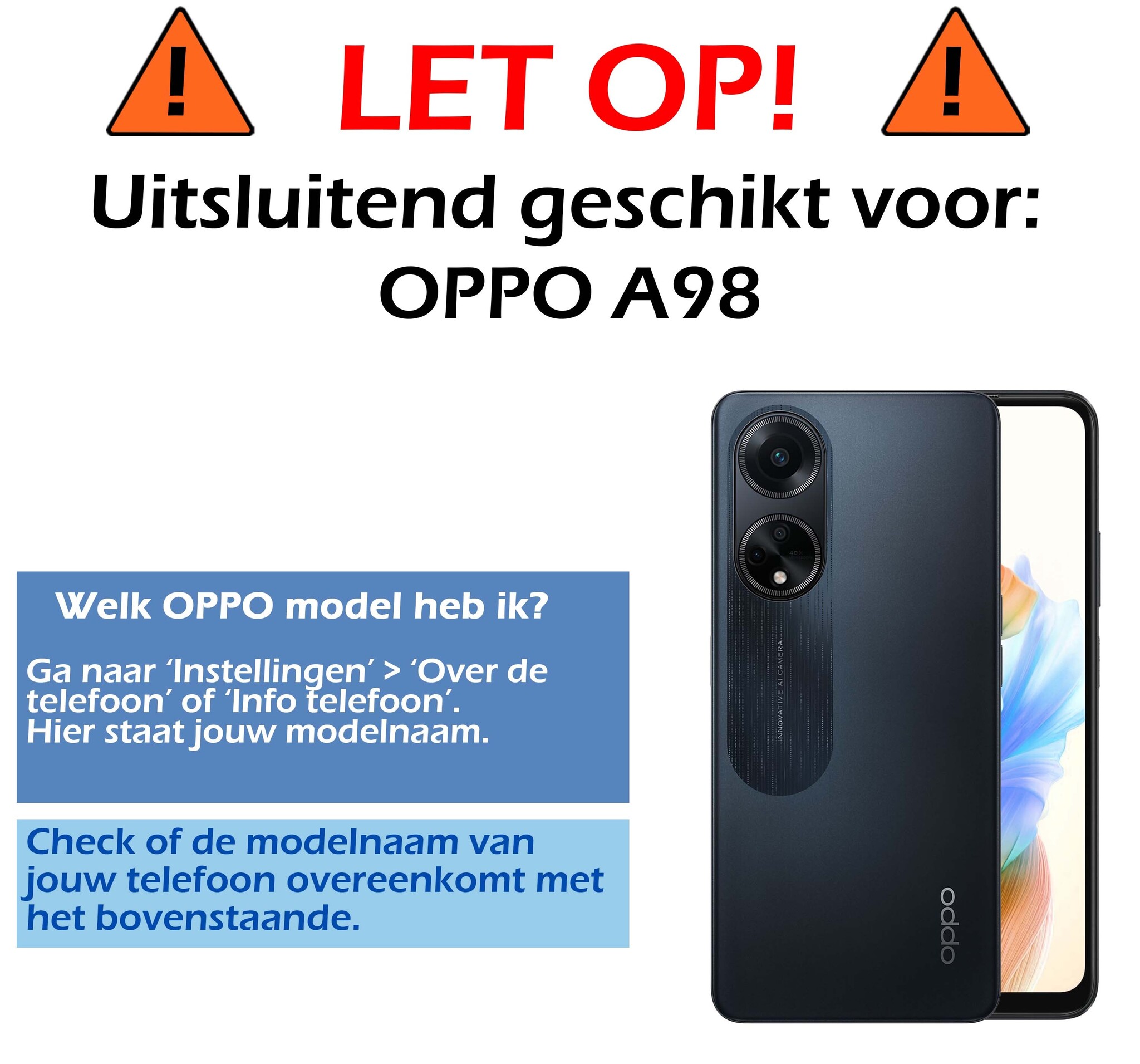 Nomfy Hoesje Geschikt voor OPPO A98 Hoesje Siliconen Cover Case Met Screenprotector - Hoes Geschikt voor OPPO A98 Hoes Back Case - Transparant