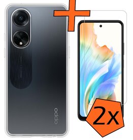 Nomfy Nomfy OPPO A98 Hoesje Siliconen Met 2x Screenprotector - Transparant