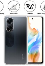 Nomfy Hoesje Geschikt voor OPPO A98 Hoesje Siliconen Cover Case Met 2x Screenprotector - Hoes Geschikt voor OPPO A98 Hoes Back Case - Transparant