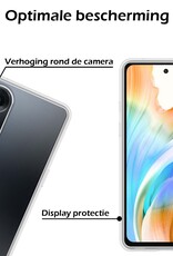 Nomfy Hoesje Geschikt voor OPPO A98 Hoesje Siliconen Cover Case Met 2x Screenprotector - Hoes Geschikt voor OPPO A98 Hoes Back Case - Transparant
