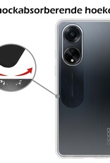 Nomfy Hoesje Geschikt voor OPPO A98 Hoesje Siliconen Cover Case Met 2x Screenprotector - Hoes Geschikt voor OPPO A98 Hoes Back Case - Transparant