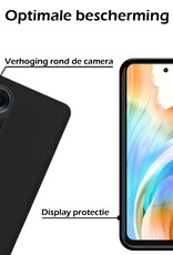 Nomfy Hoesje Geschikt voor OPPO A98 Hoesje Siliconen Cover Case Met 2x Screenprotector - Hoes Geschikt voor OPPO A98 Hoes Back Case - Zwart