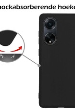 Nomfy Hoesje Geschikt voor OPPO A98 Hoesje Siliconen Cover Case Met 2x Screenprotector - Hoes Geschikt voor OPPO A98 Hoes Back Case - Zwart