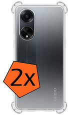 Nomfy Hoesje Geschikt voor OPPO A98 Hoesje Shock Proof Cover Case Shockproof - Hoes Geschikt voor OPPO A98 Hoes Siliconen Back Case - Transparant - 2 PACK