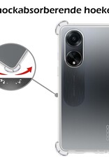 Nomfy Hoesje Geschikt voor OPPO A98 Hoesje Shock Proof Cover Case Shockproof - Hoes Geschikt voor OPPO A98 Hoes Siliconen Back Case - Transparant - 2 PACK