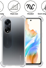 Nomfy Hoesje Geschikt voor OPPO A98 Hoesje Shock Proof Cover Case Shockproof Met 2x Screenprotector - Hoes Geschikt voor OPPO A98 Hoes Siliconen Back Case - Transparant