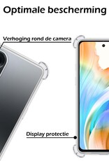 Nomfy Hoesje Geschikt voor OPPO A98 Hoesje Shock Proof Cover Case Shockproof Met 2x Screenprotector - Hoes Geschikt voor OPPO A98 Hoes Siliconen Back Case - Transparant