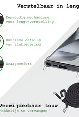 BASEY. Hoes Geschikt voor Samsung S24 Ultra Hoesje Shock Proof Case Met Koord Shock Hoes Met Koord - Hoesje Geschikt voor Samsung Galaxy S24 Ultra Hoes Cover Met Koord - Transparant