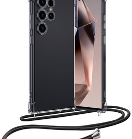 Nomfy Nomfy Samsung Galaxy S24 Ultra Hoesje Transparant Shockproof Met Zwart Koord