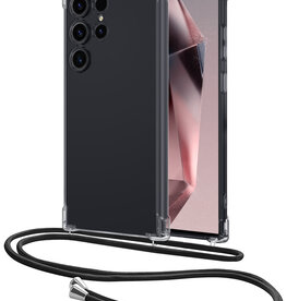NoXx NoXx Samsung Galaxy S24 Ultra Hoesje Transparant Shockproof Met Zwart Koord