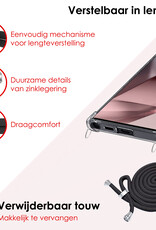 NoXx Hoes Geschikt voor Samsung S24 Ultra Hoesje Transparant Met Telefoonkoord Cover Shock Proof Case Koord Hoes