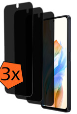 Nomfy Screenprotector Geschikt voor OPPO A98 Screenprotector Privacy Bescherm Glas - Screenprotector Geschikt voor OPPO A98 Privacy Screenprotector Tempered Glass - 3 PACK