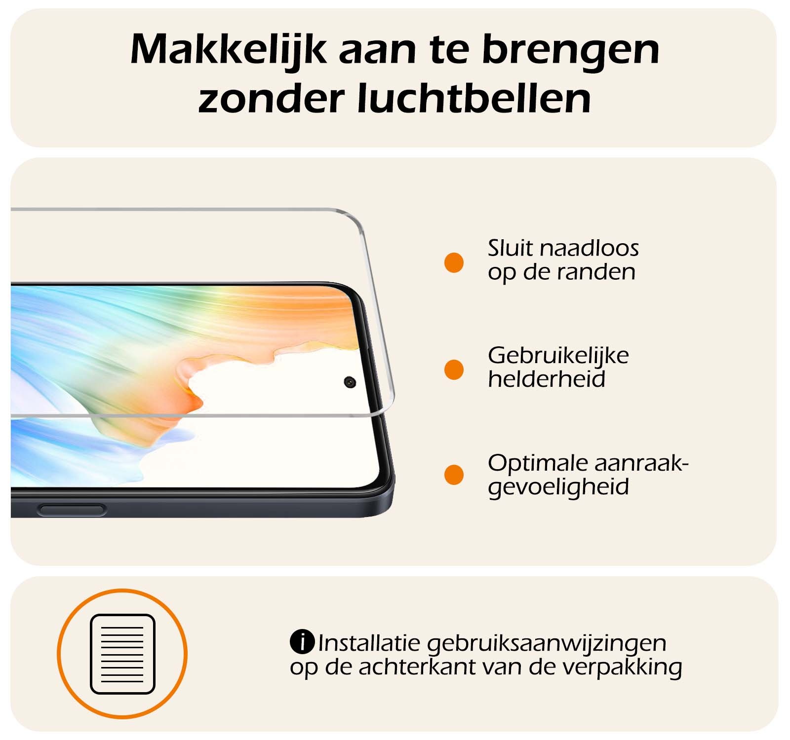 Nomfy Screenprotector Geschikt voor OPPO A98 Screenprotector Bescherm Glas Tempered Glass - Screenprotector Geschikt voor OPPO A98 Screen Protector