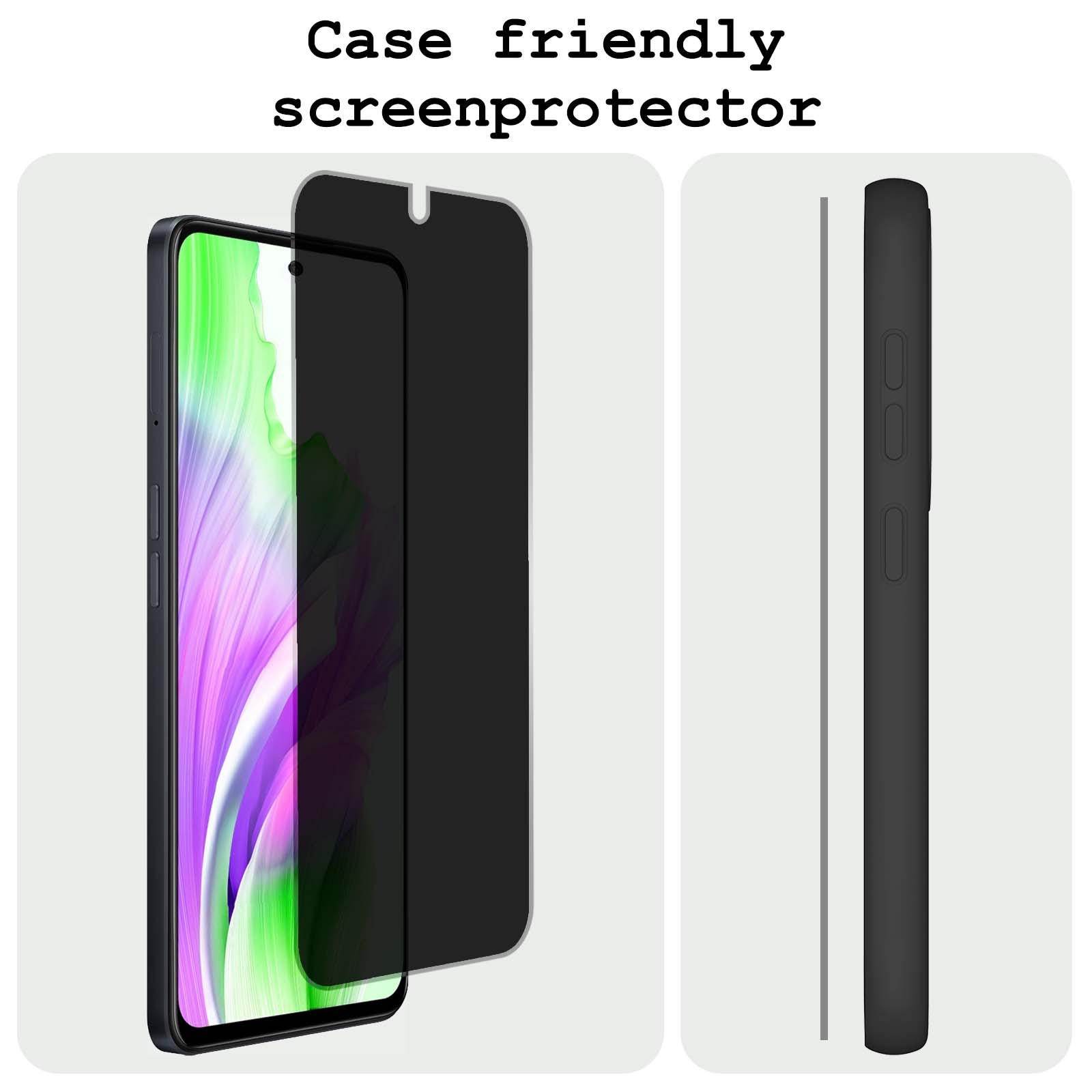 BASEY. Screenprotector Geschikt voor OPPO A98 Screenprotector Privacy Beschermglas - Screenprotector Geschikt voor OPPO A98 Screen Protector Full Screen Privacy - 2 Stuks