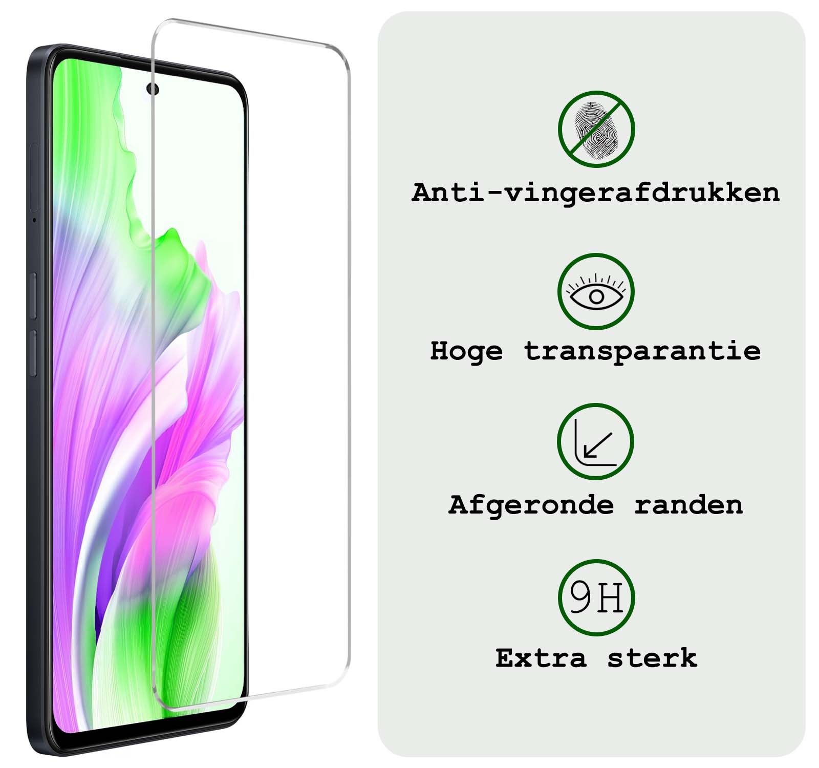 BASEY. Screenprotector Geschikt voor OPPO A98 Screenprotector Tempered Glass - Screenprotector Geschikt voor OPPO A98 Beschermglas Screen Protector Glas - 3 Stuks