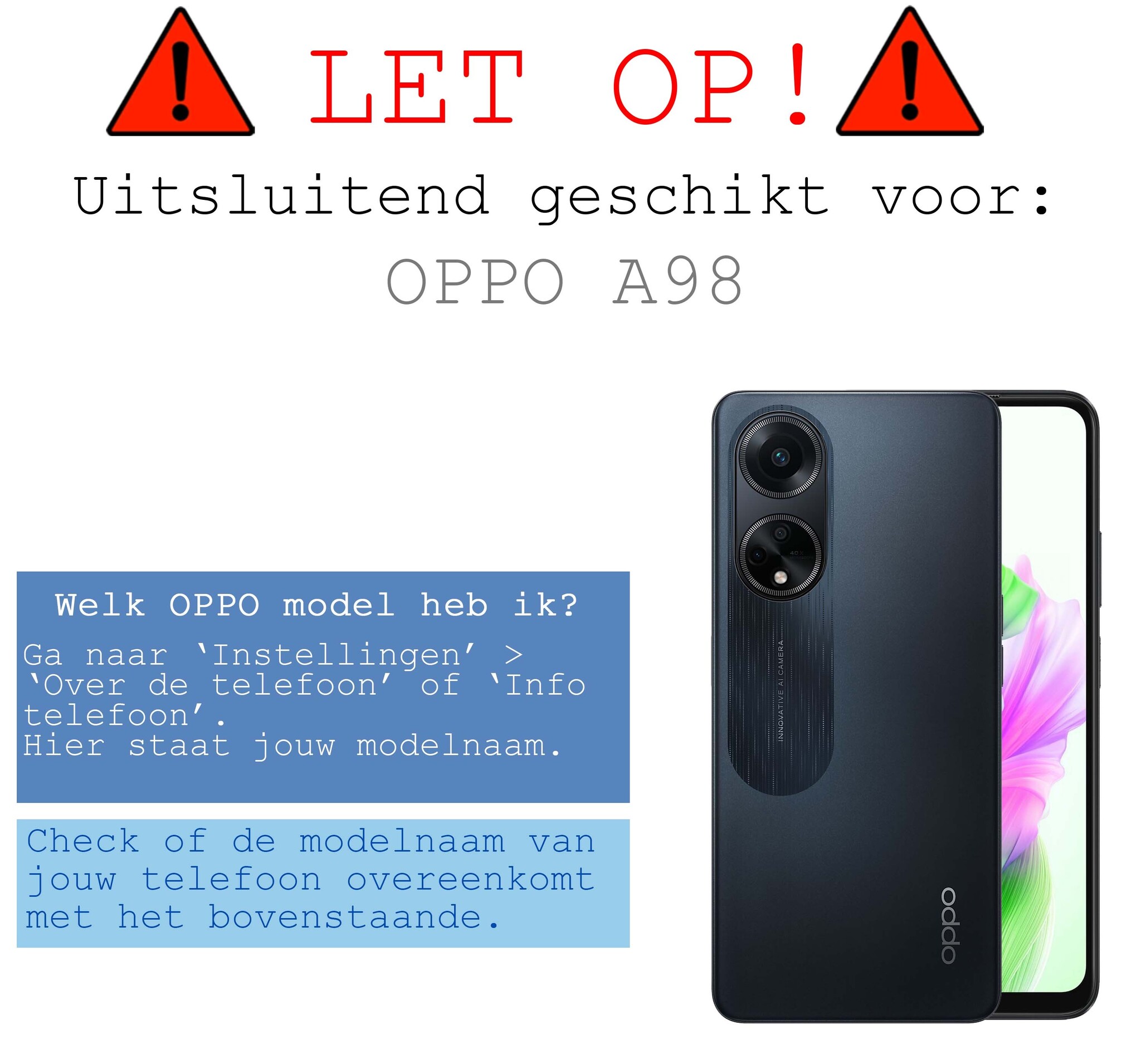 BASEY. Screenprotector Geschikt voor OPPO A98 Screenprotector Tempered Glass - Screenprotector Geschikt voor OPPO A98 Beschermglas Screen Protector Glas