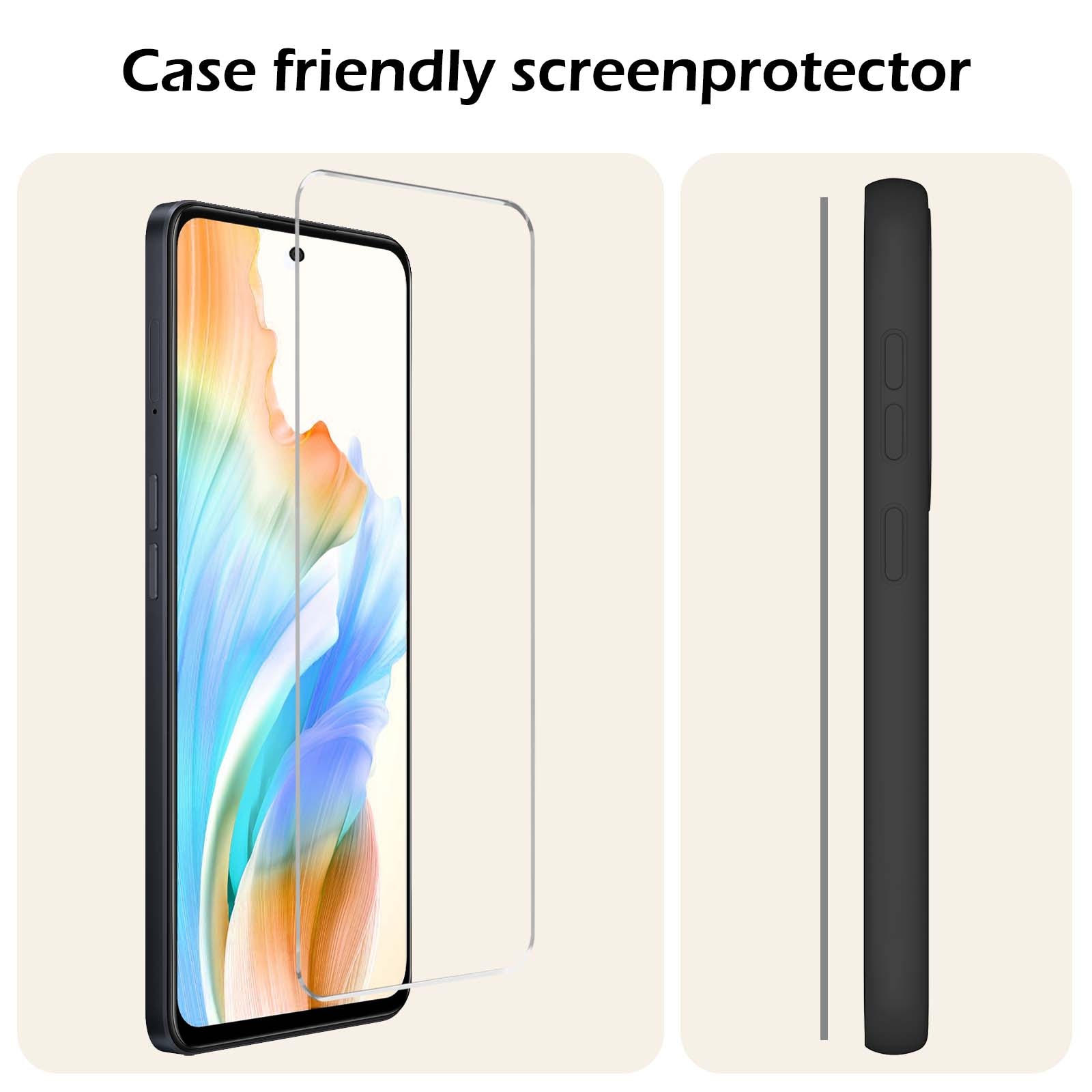 Nomfy Screenprotector Geschikt voor OPPO A58 Screenprotector Bescherm Glas Tempered Glass - Screenprotector Geschikt voor OPPO A58 Screen Protector - 3 PACK