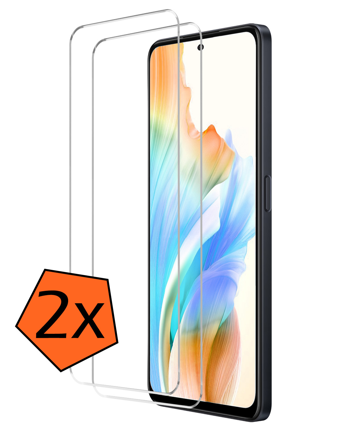 Nomfy Screenprotector Geschikt voor OPPO A58 Screenprotector Bescherm Glas Tempered Glass - Screenprotector Geschikt voor OPPO A58 Screen Protector - 2 PACK