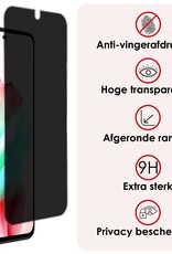 NoXx Screenprotector Geschikt voor OPPO A58 Screenprotector Privacy Tempered Glass Gehard Glas Display Cover - 3x
