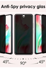 NoXx Screenprotector Geschikt voor OPPO A58 Screenprotector Privacy Tempered Glass Gehard Glas Display Cover - 3x