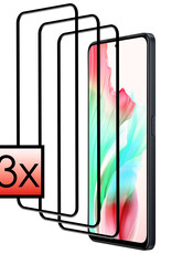 NoXx Screenprotector Geschikt voor OPPO A58 Screenprotector Tempered Glass Gehard Glas Full Cover - 3x