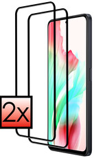 NoXx Screenprotector Geschikt voor OPPO A58 Screenprotector Tempered Glass Gehard Glas Full Cover - 2x
