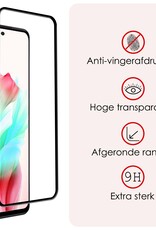 NoXx Screenprotector Geschikt voor OPPO A58 Screenprotector Tempered Glass Gehard Glas Full Cover - 2x