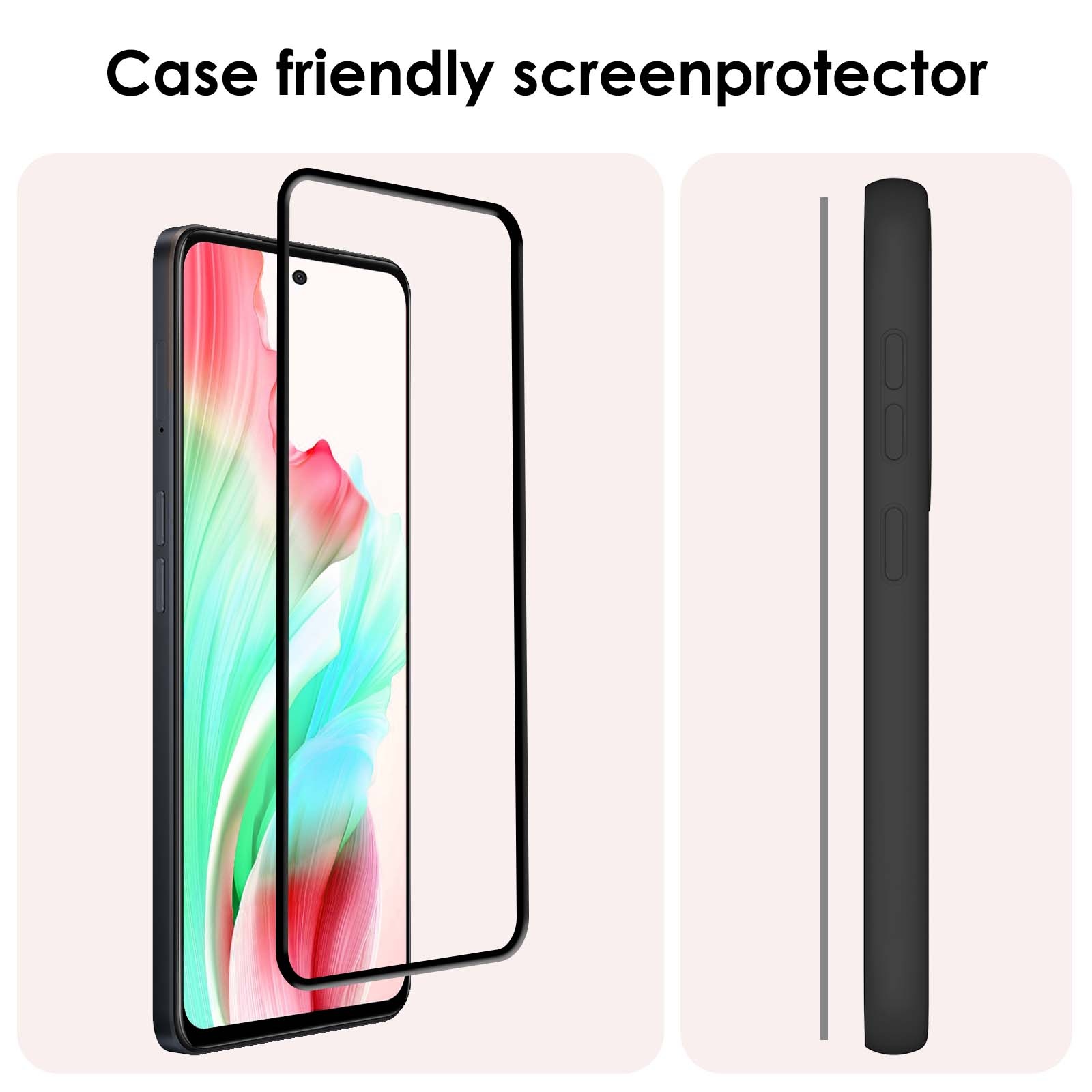 NoXx Screenprotector Geschikt voor OPPO A58 Screenprotector Tempered Glass Gehard Glas Full Cover - 2x