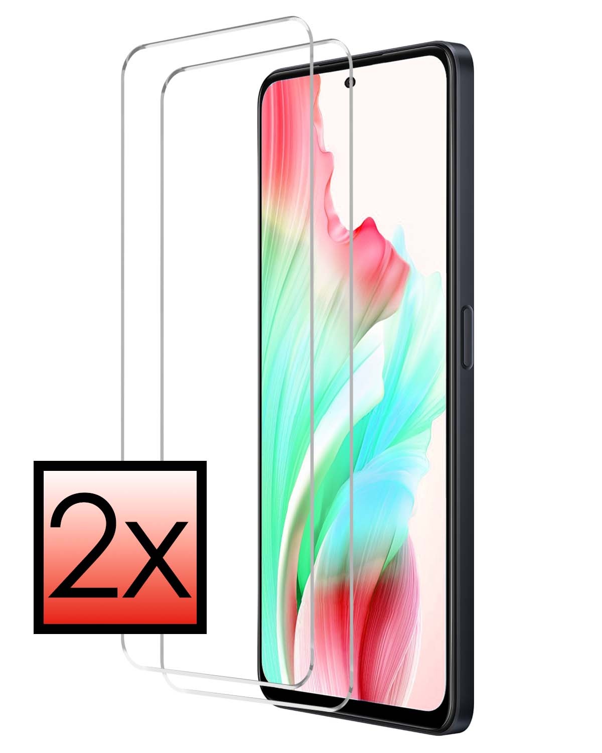 NoXx Screenprotector Geschikt voor OPPO A58 Screenprotector Tempered Glass Gehard Glas Beschermglas - 2x