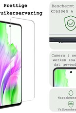 BASEY. Hoes Geschikt voor OPPO A58 Hoesje Siliconen Back Cover Case Met 2x Screenprotector - Hoesje Geschikt voor OPPO A58 Hoes Cover Hoesje - Zwart